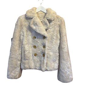 Cynthia Steffe Creamy White "Chubby" Teddy Bear Faux Fur Jacket | XS (wedding!)